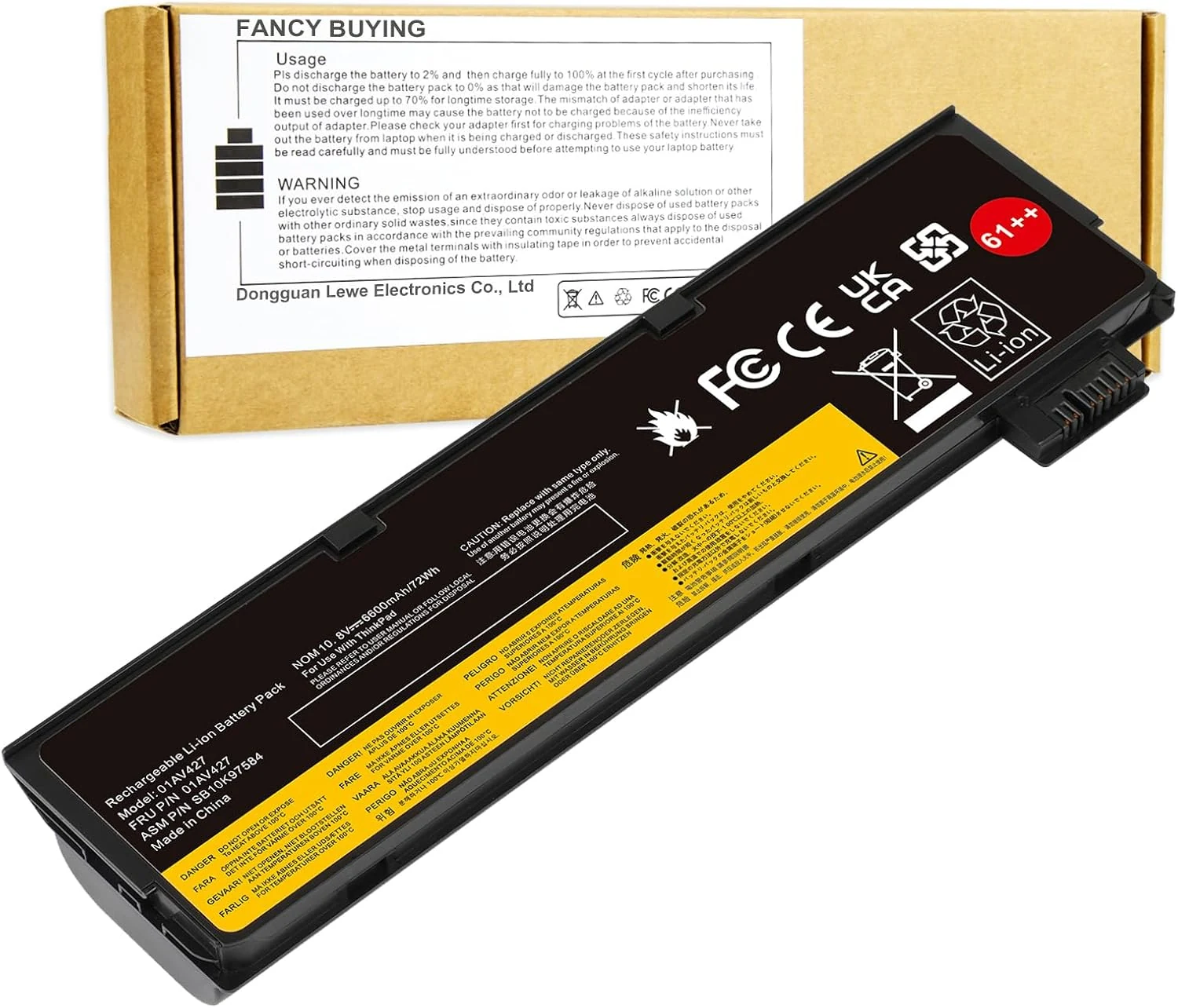 72Wh 61++ 01AV427 01AV425 Battery for Lenovo ThinkPad T480 T470