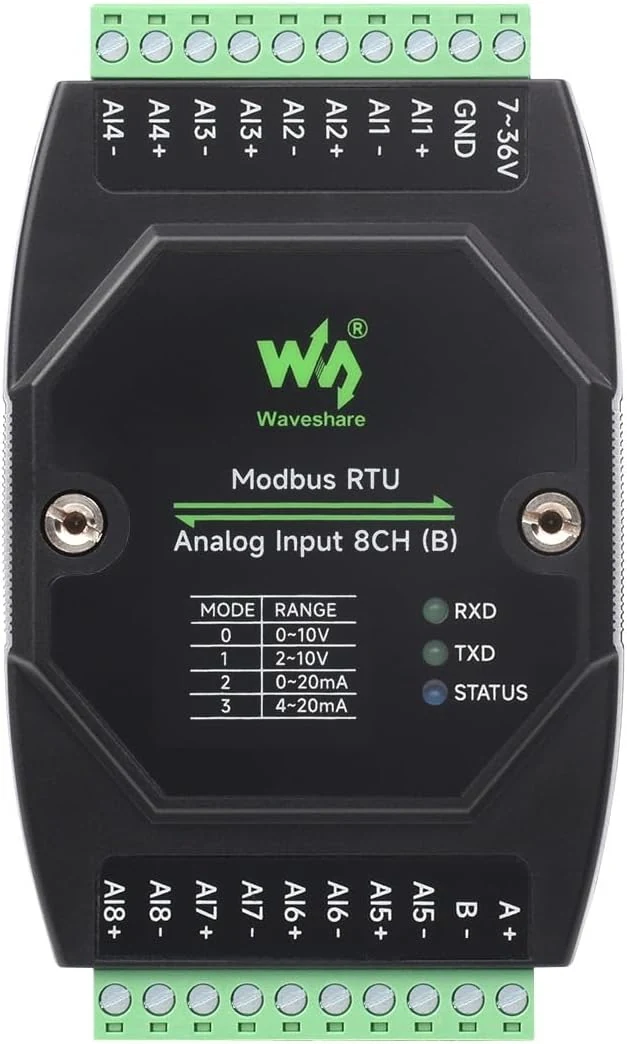 Waveshare Industrial 8-Ch Analog Acquisition Module, 12-Bit High-Precision, Supports Voltage review