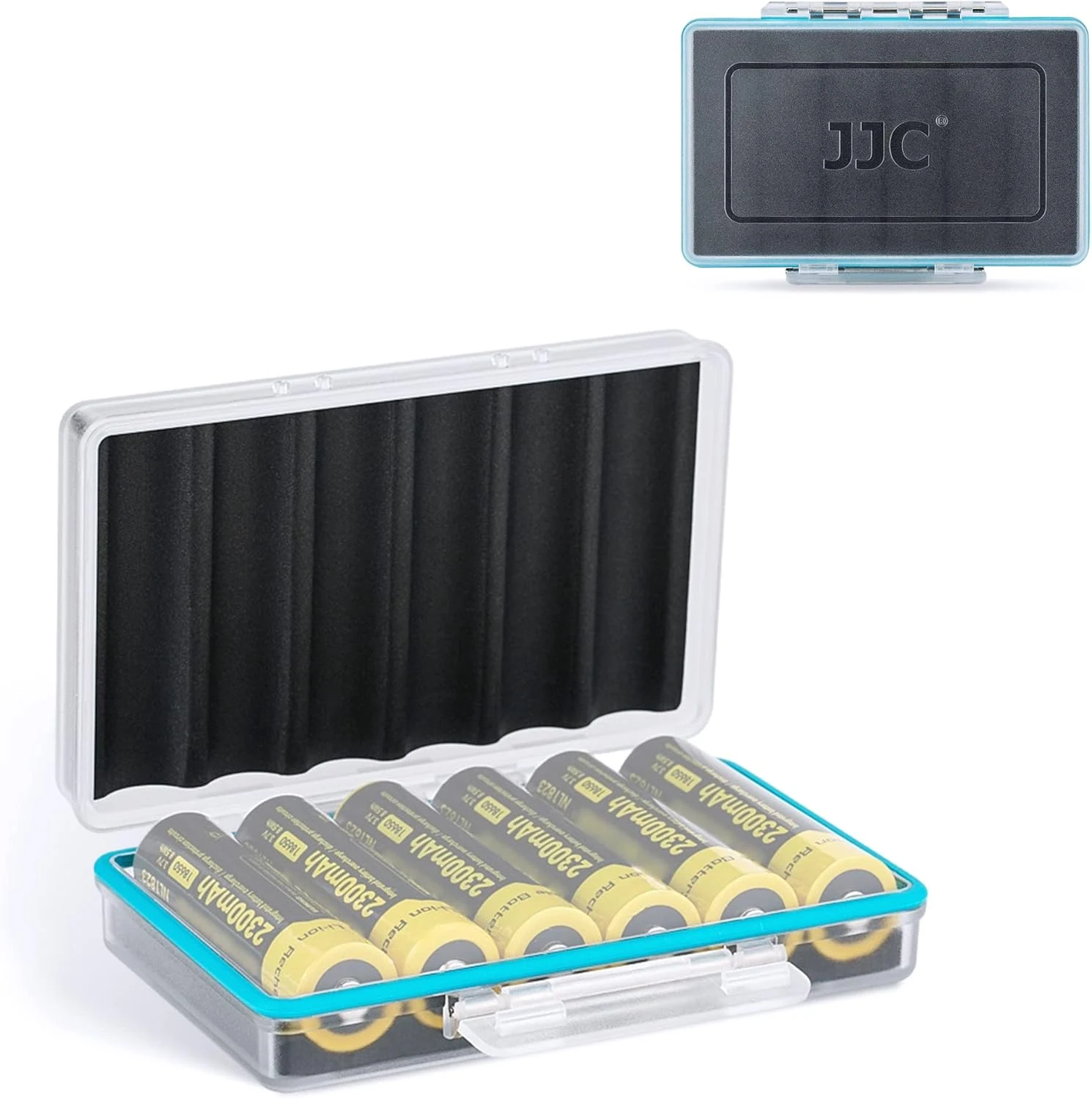 JJC Compact 18650 Battery Storage Case Holder Organizer, Hard Plastic