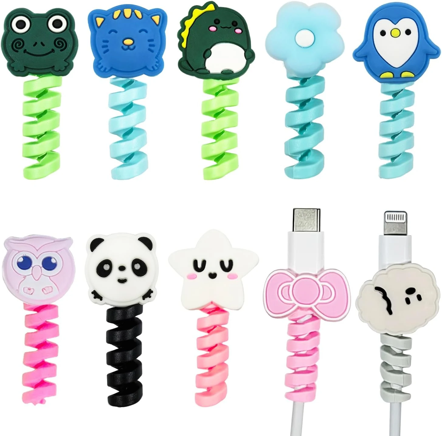 10 PCS Cartoon Silicone Charger Cable Protector Mobile Phone Charger