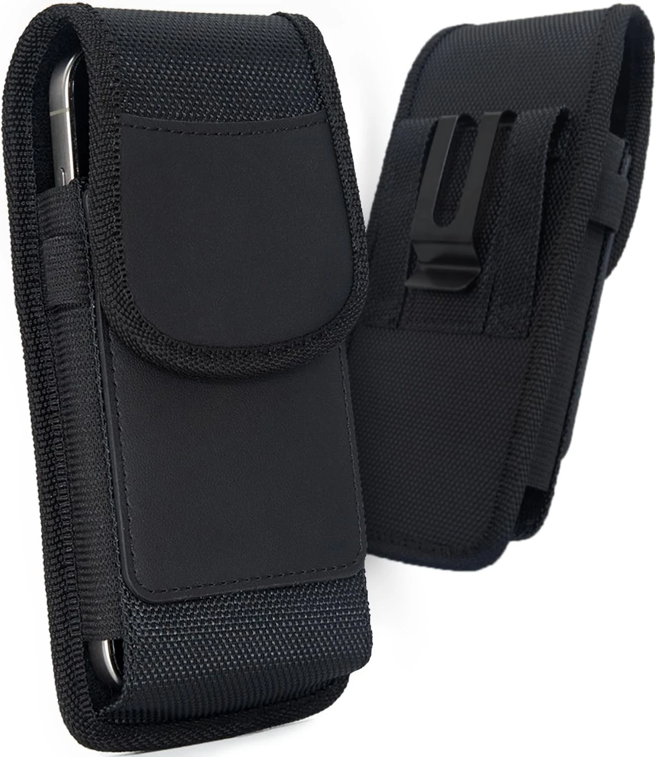 URDIKKG phone holster pouch with magnetic closure (L-Black)