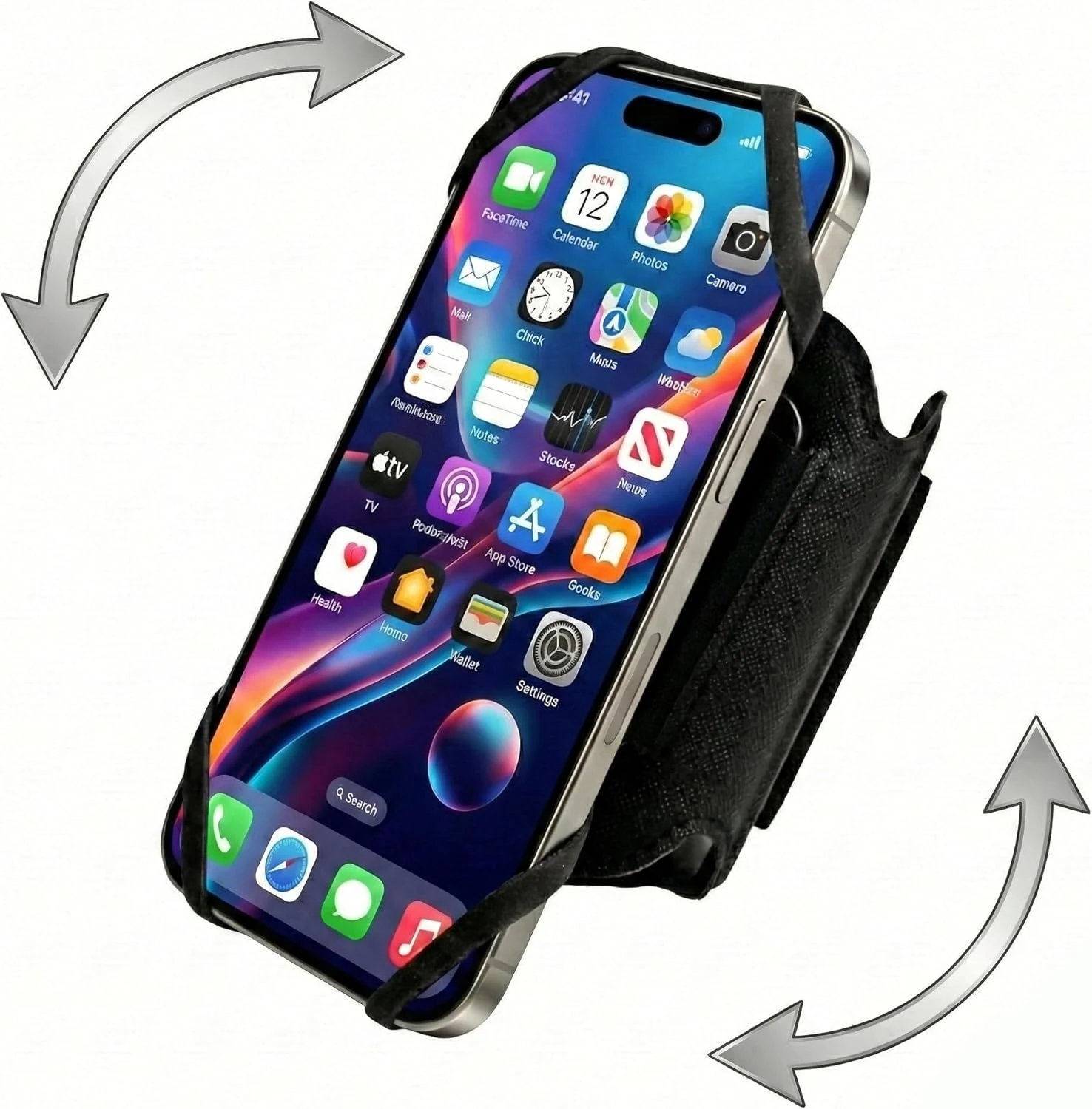 LULURUN Running Armband Phone Holder 360°Rotatable for iPhone 17/16/15/14/13 Pro Max Plus Samsung Galaxy S25/S24/S23