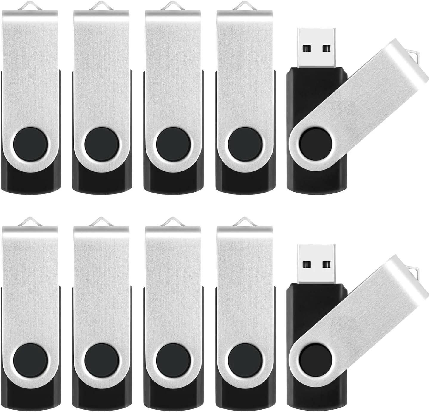 8GB Flash Drive 10 Pack Bulk USB Flash Drives, USB2.0 Thumb Drive USB Stick with Indicator, Swivel Design