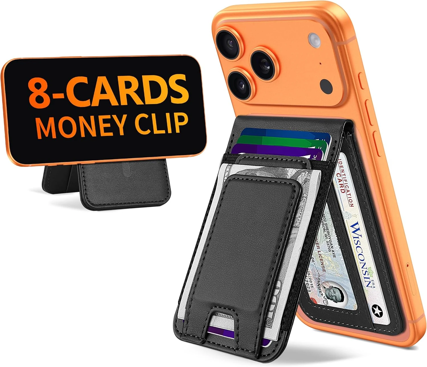 TopMade for MagSafe Wallet with Money Clip, Strongest Magnetic Card Holder