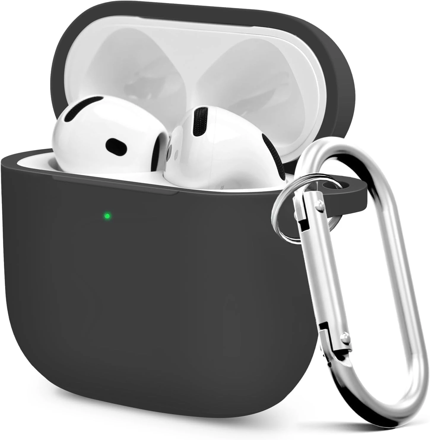 Premium Protective Case for AirPods 4th Generation - Stylish & Durable AirPods Case with Keychain (Black)