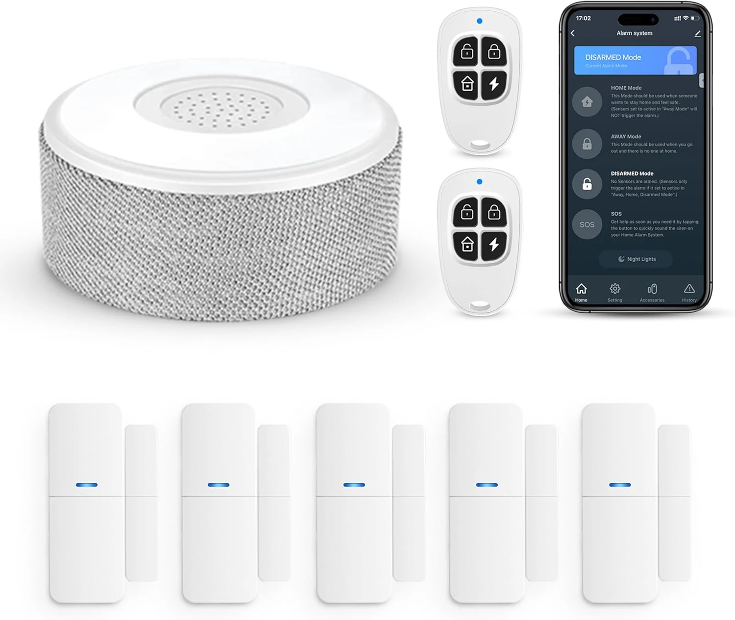 tolviviov WiFi Door Alarm System (8-Piece Kit)