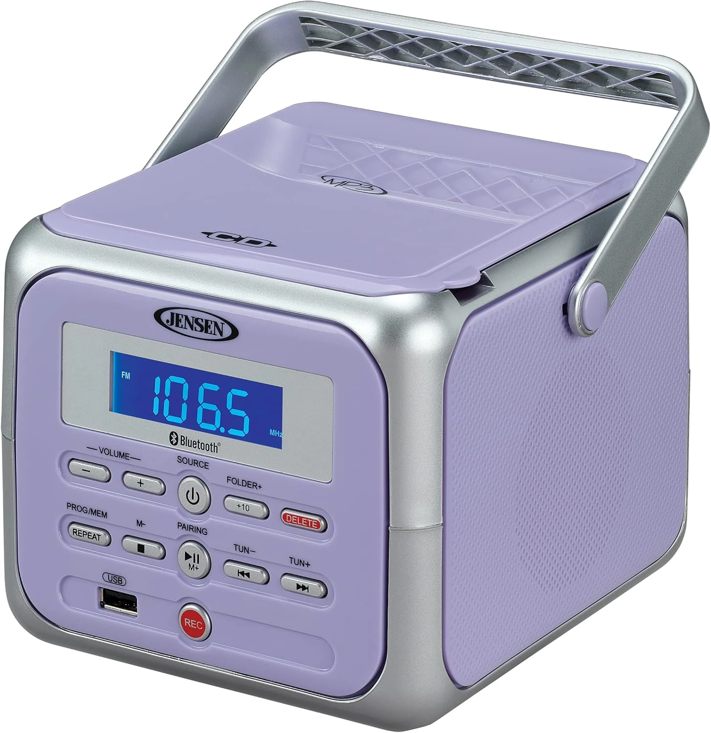 Jensen CD-660 Portable Stereo CD Player Boombox with Bluetooth