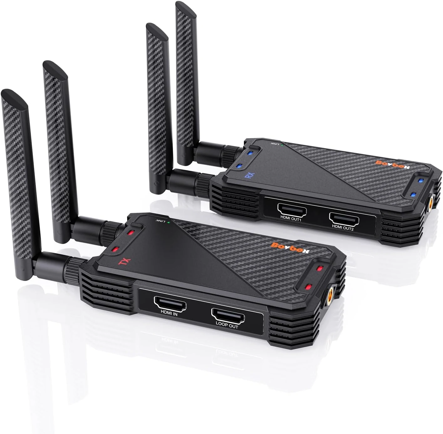 Wireless HDMI Transmitter and Receiver: 1312ft Wireless HDMI Extender with Loopout, 2.4/5G 1080P Adapter Support IR Remote