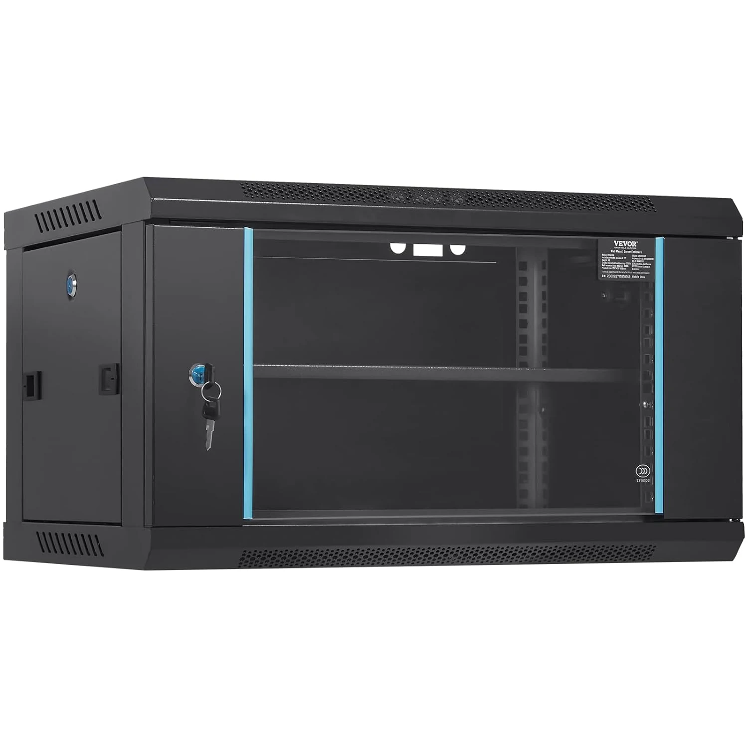VEVOR 6U Wall Mount Network Server Cabinet, 15.5'' Deep, Server Rack Cabinet Enclosure, 200 lbs Max