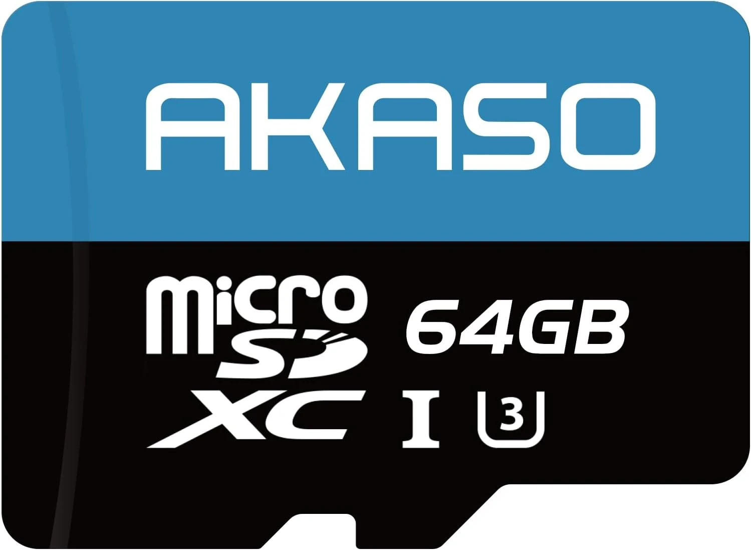 AKASO 64GB microSDXC U3 Memory Card - Up to 100MB/s, UHS-I C10, U3