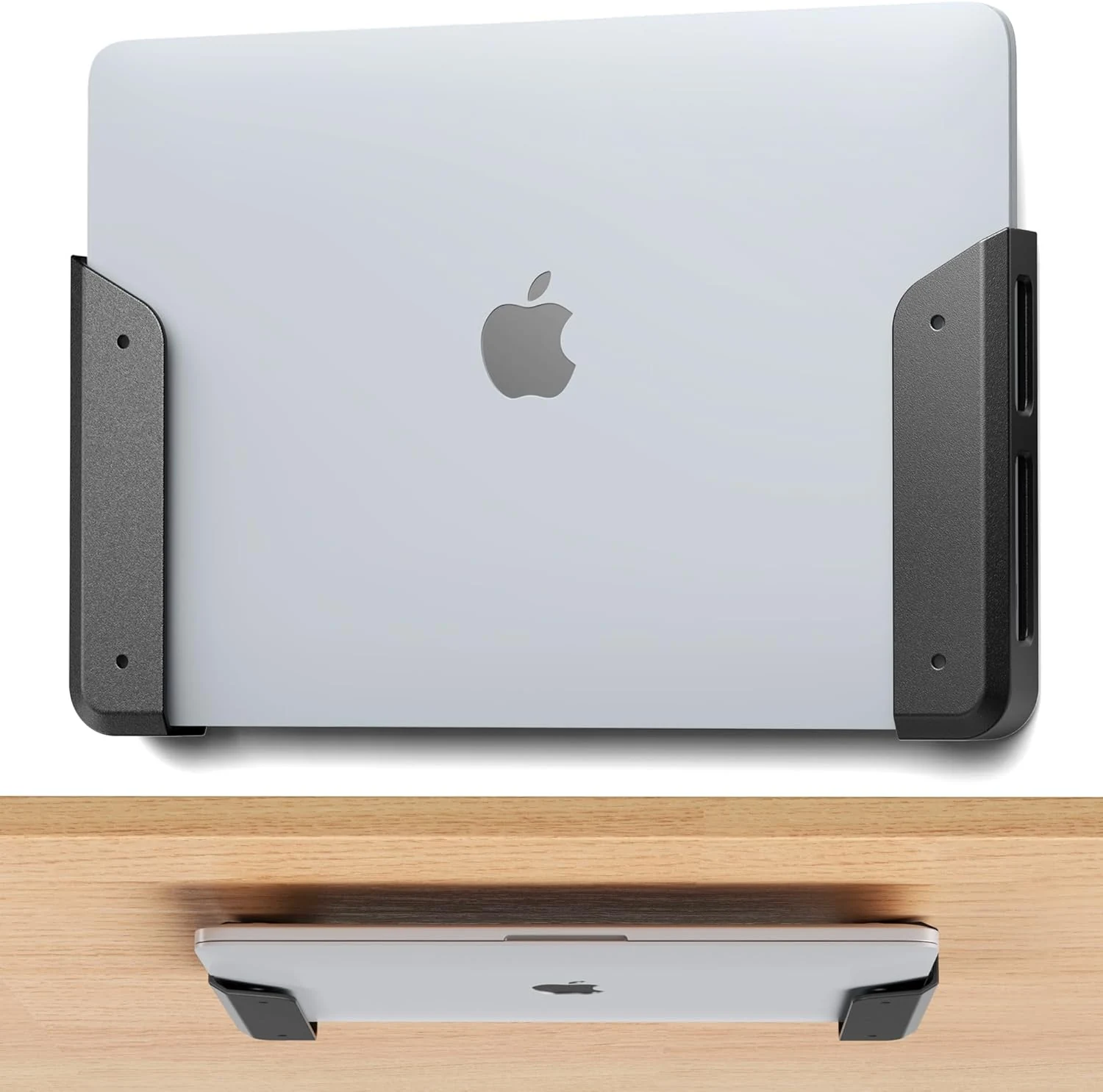 ELETIUO Wall & Under Desk Laptop Mount Holder with Adhesive & Screws