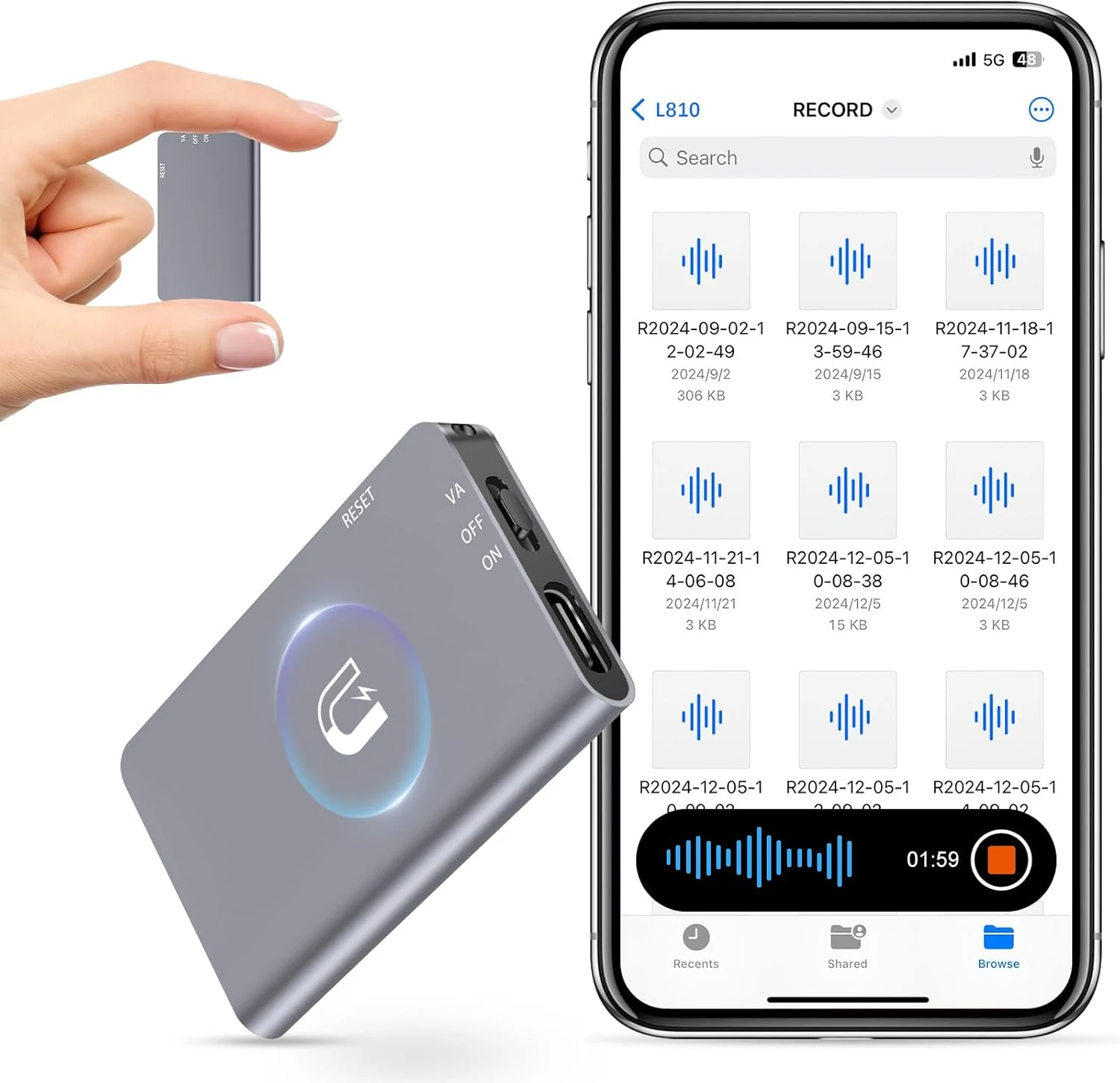 64GB Magnetic Digital Voice Recorder (L810)