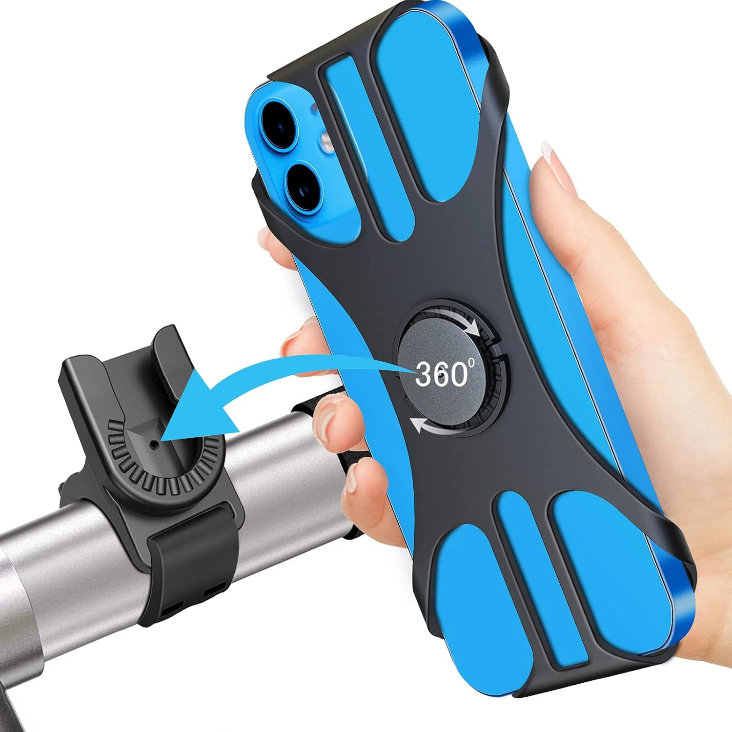 Deerfun detachable bike phone holder (universal 4" to 6.7" handlebar mount)