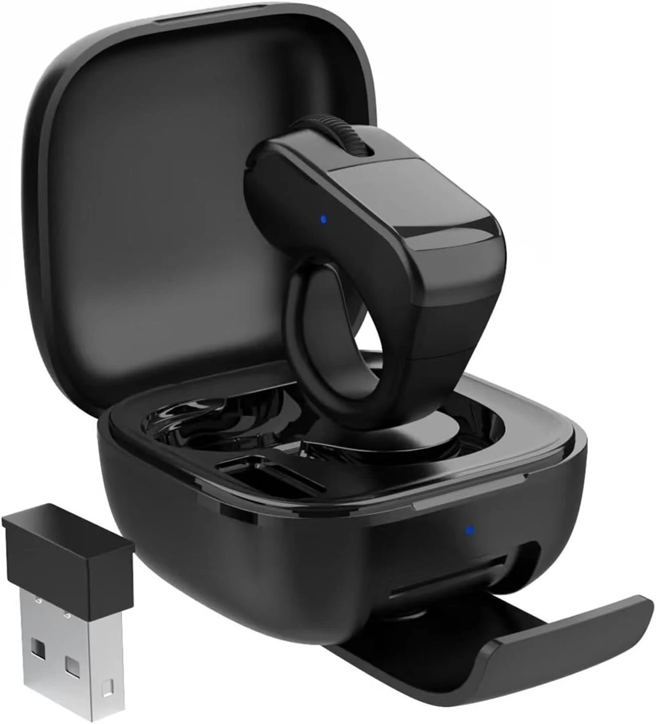 Tiktok Scrolling Ring, Air Finger Ring Mouse with a Touchpad, Bluetooth/Wireless Scroller (Black)