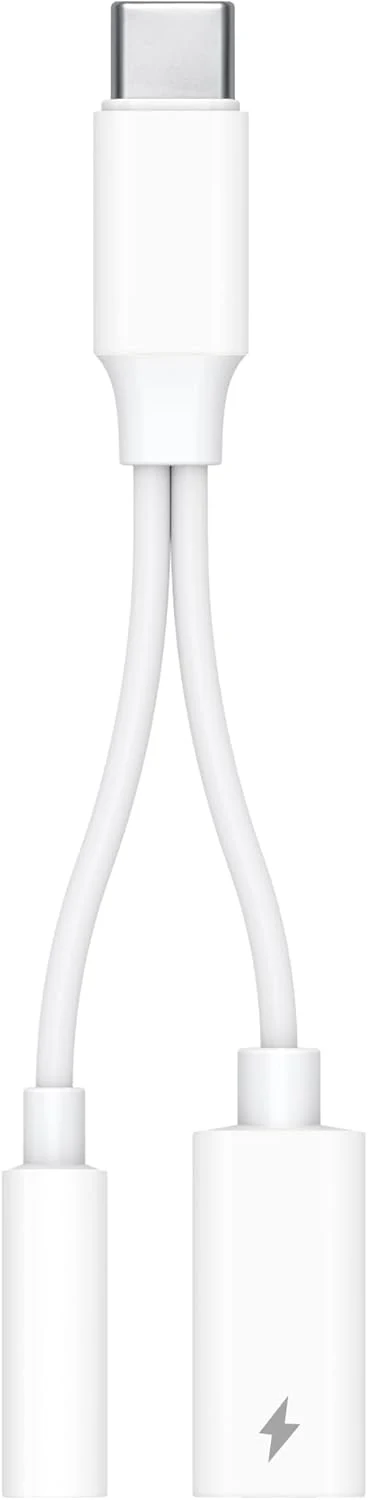 phoie USB-C to 3.5mm Headphone and Charger Adapter (60W PD, 384kHz Hi-Res Audio)