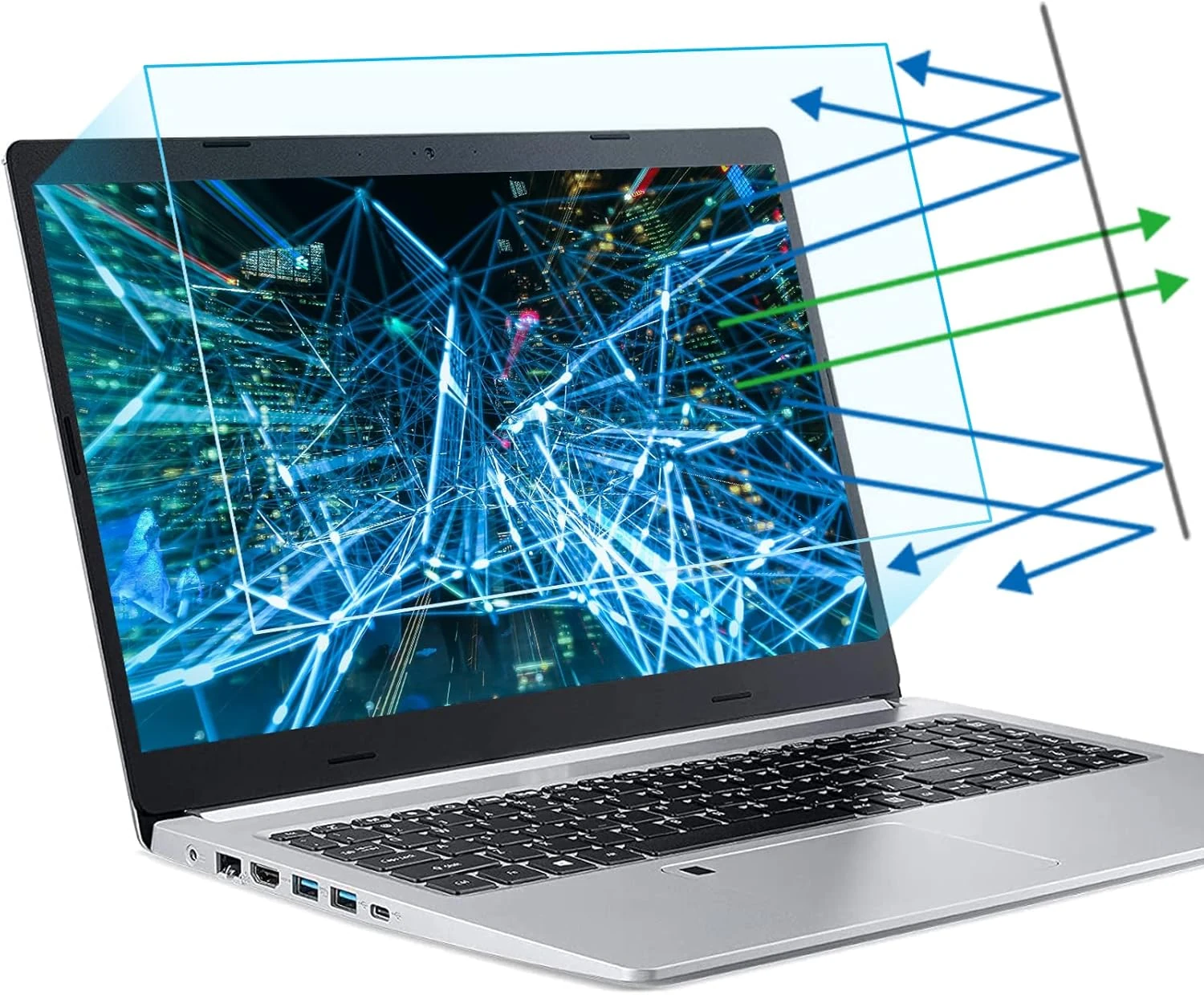 F FORITO 2-Pack 15.6 Inch Anti Blue Light Laptop Screen Protector