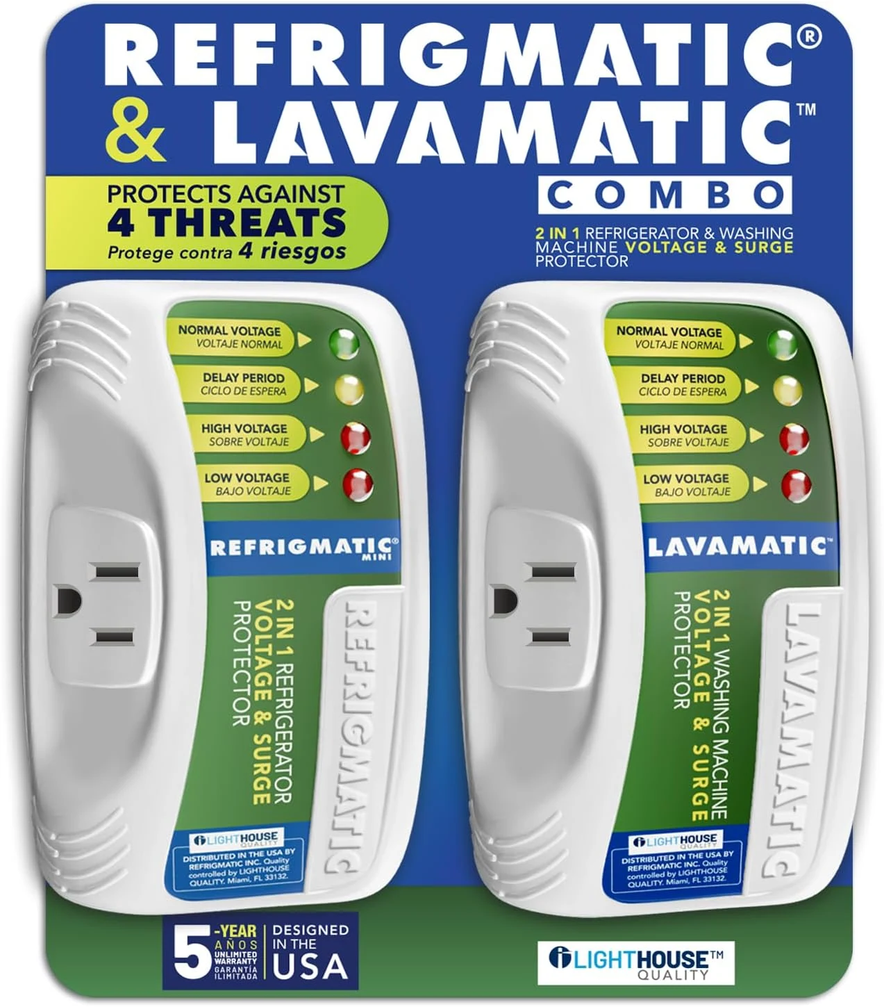 Two Electronic Voltage & Surge Protector Combo (Refrigmatic)