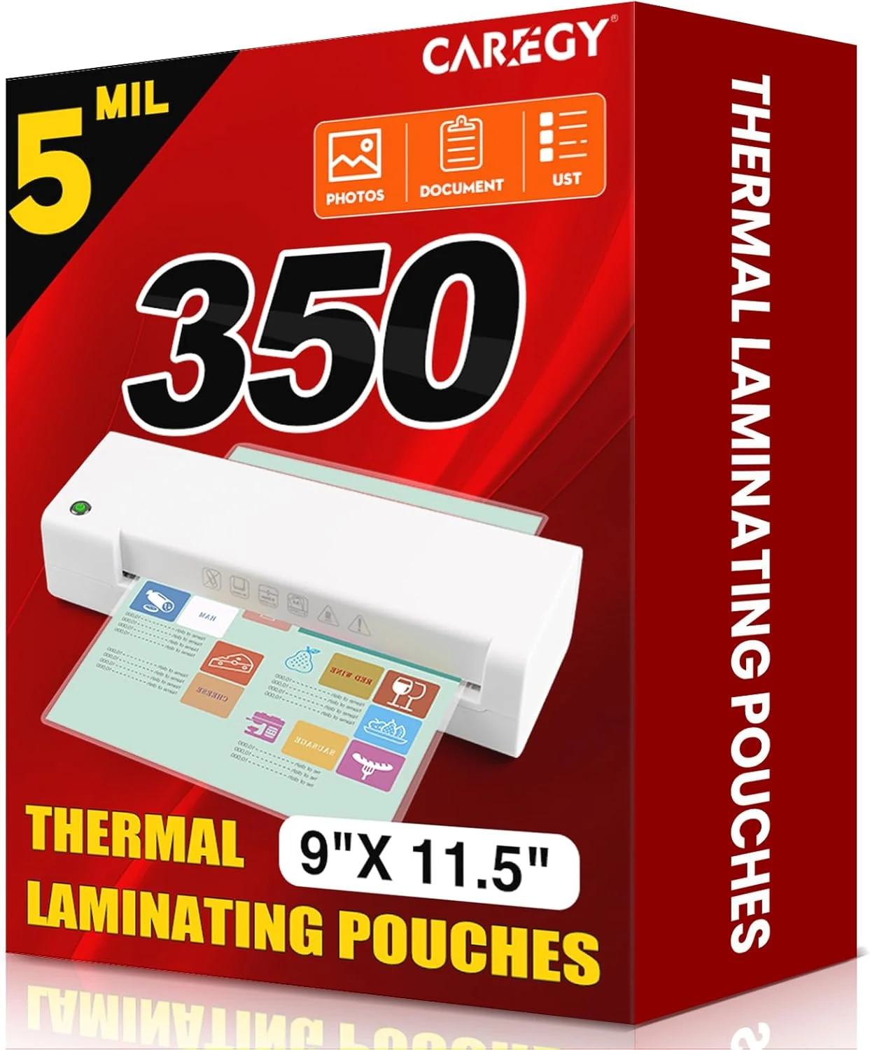 CAREGY Thermal Laminating Pouches (350 Pack, 5 Mil, 9 x 11.5 in)