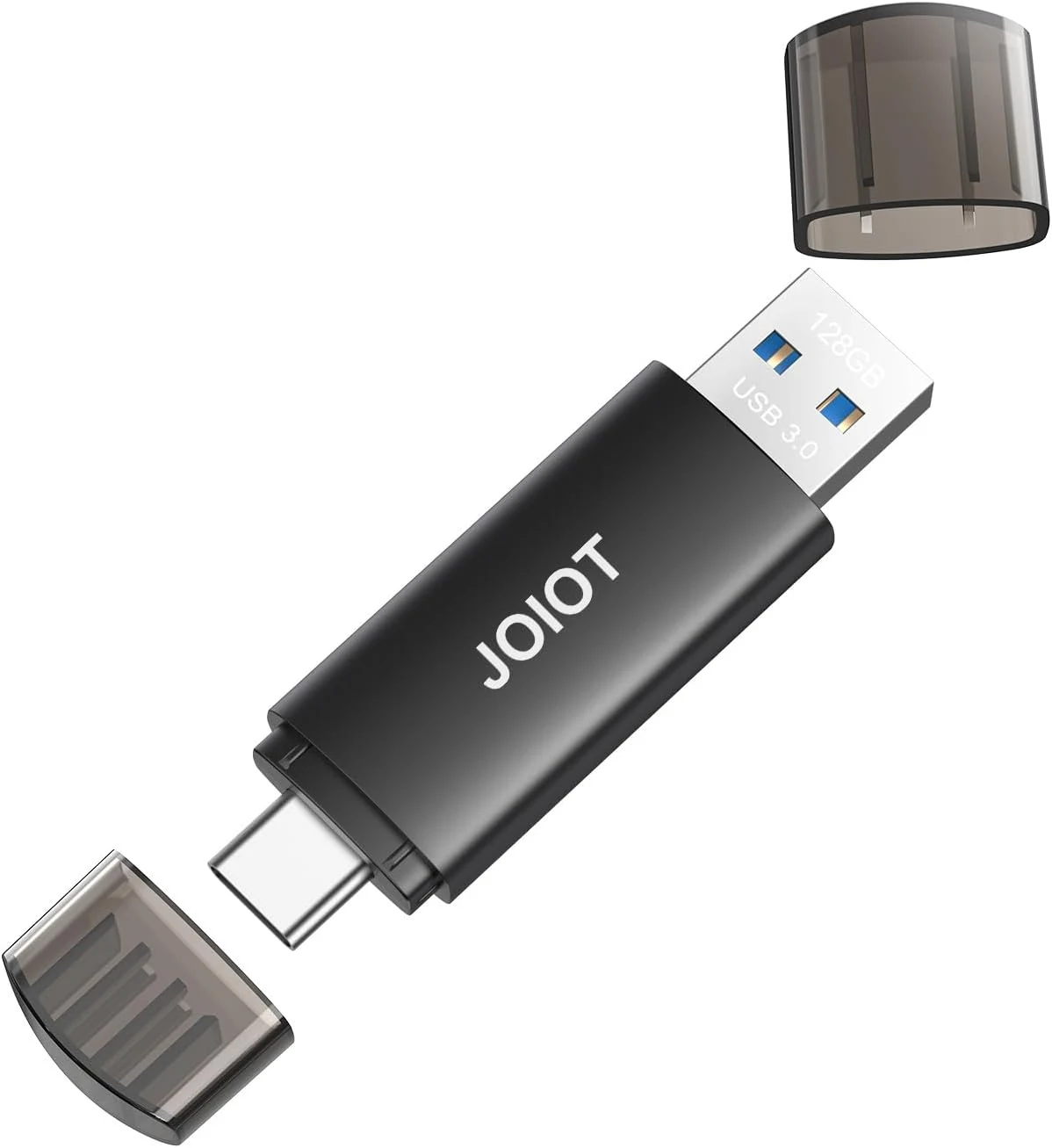 JOIOT 128GB USB C Flash Drive Dual USB 3.0 Flash Drive Type C + USB A Portable Type-C Flash Drive 2-in-1 USB-C Thumb Drive for Smartphone Tablet Computer Mac iPhone 15 Black