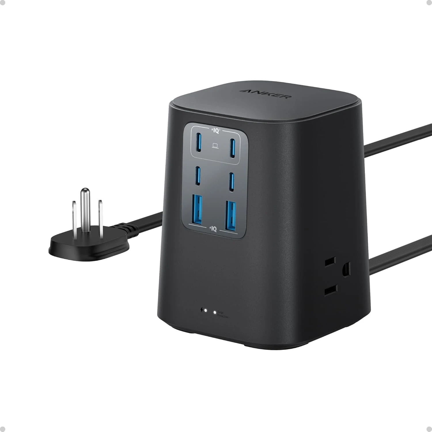 Anker Desktop Charger, 9-in-1 Power Strip with 300J Surge Protector (A91C6)