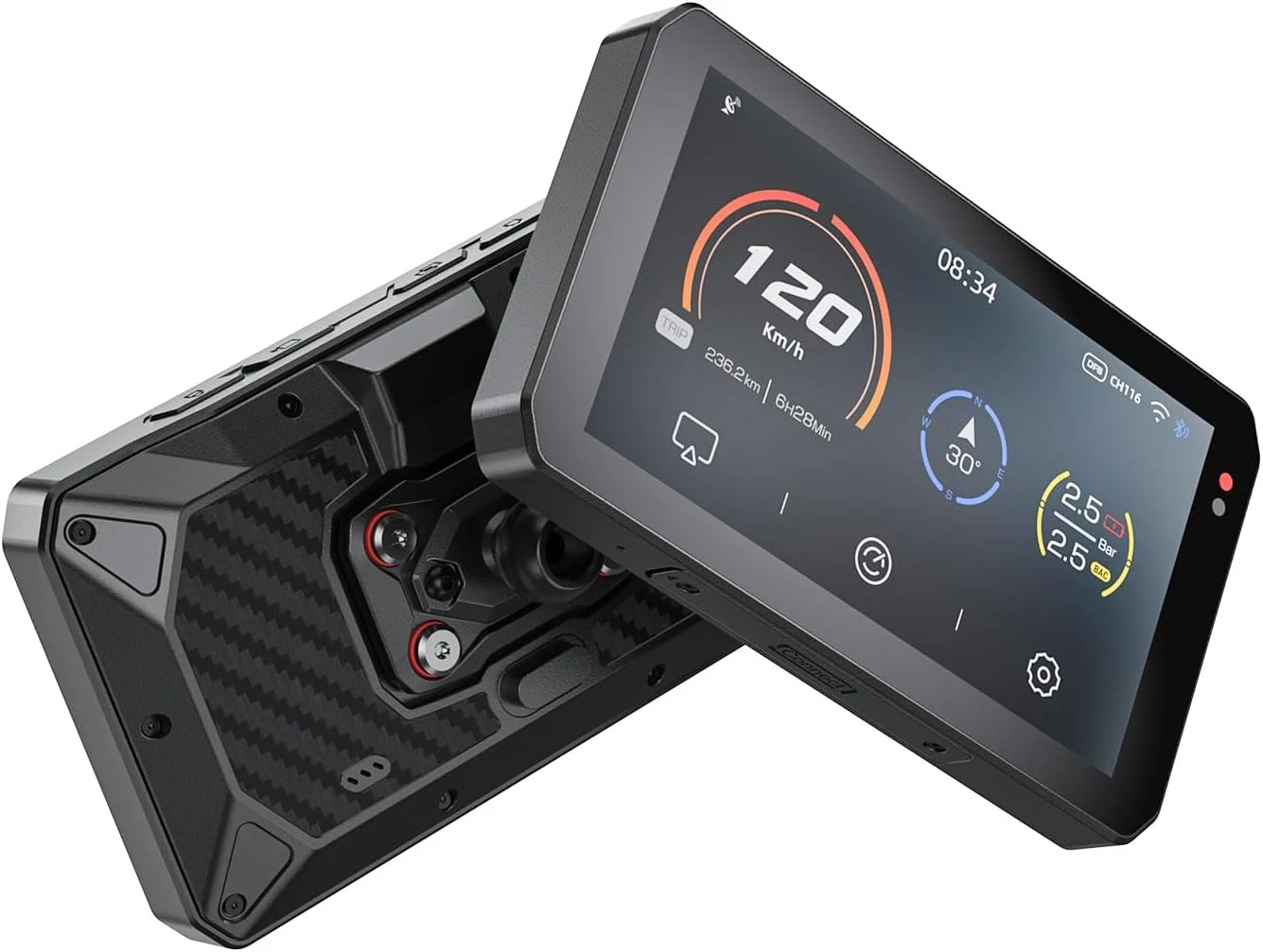 CHIGEE AIO-5Play Motorcycle Carplay Android Auto GPS Navigation System, 5"