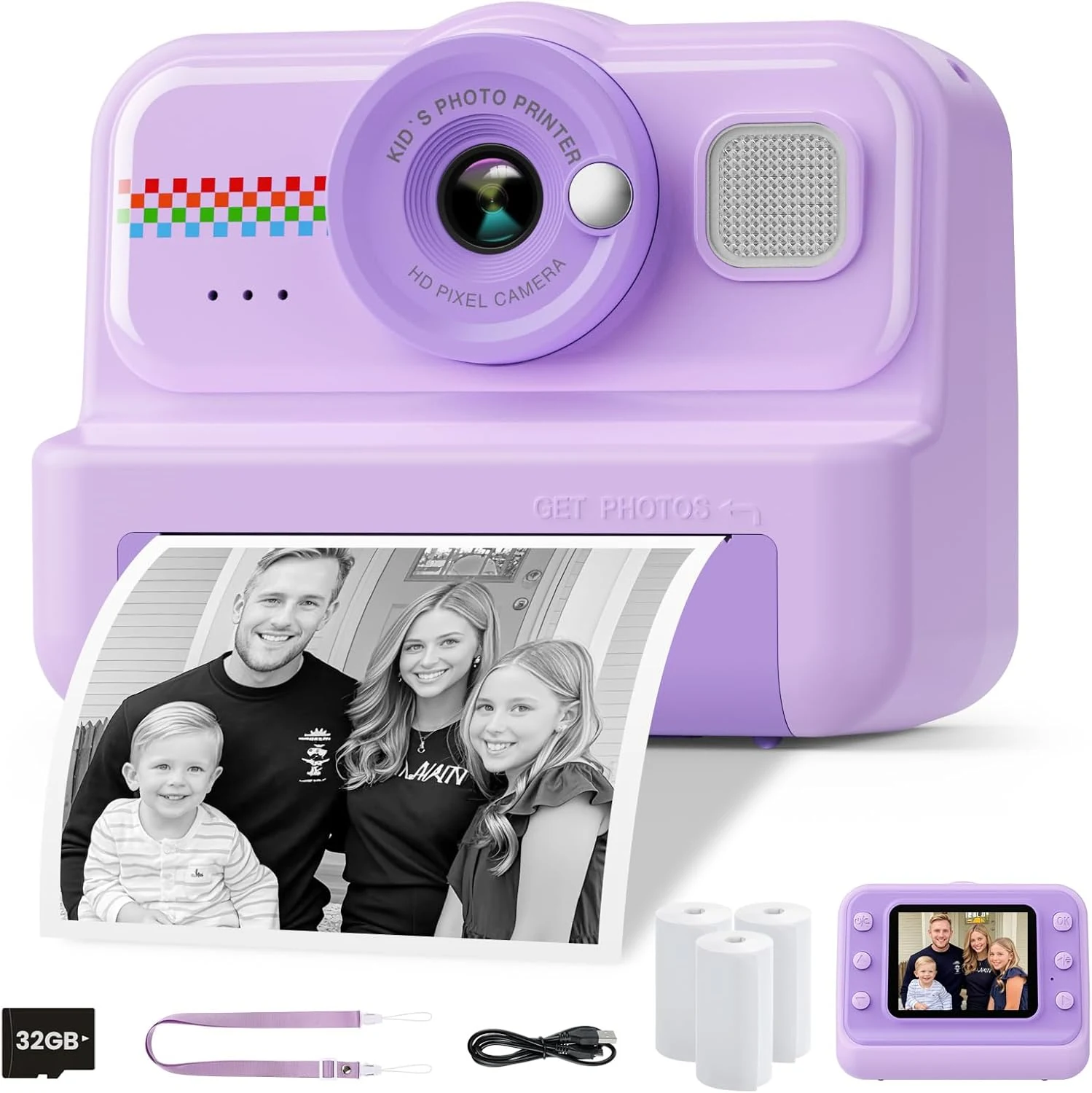 HiMont Kids Camera Instant Print, 1080P HD Instant Print Camera