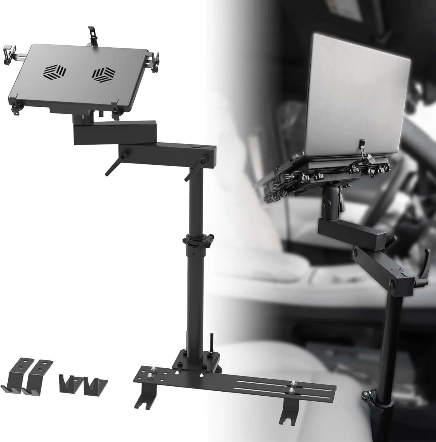 MELIPRON Truck Laptop Mount for Cars, Vans, Vehicles, No-Drill Computer Stand