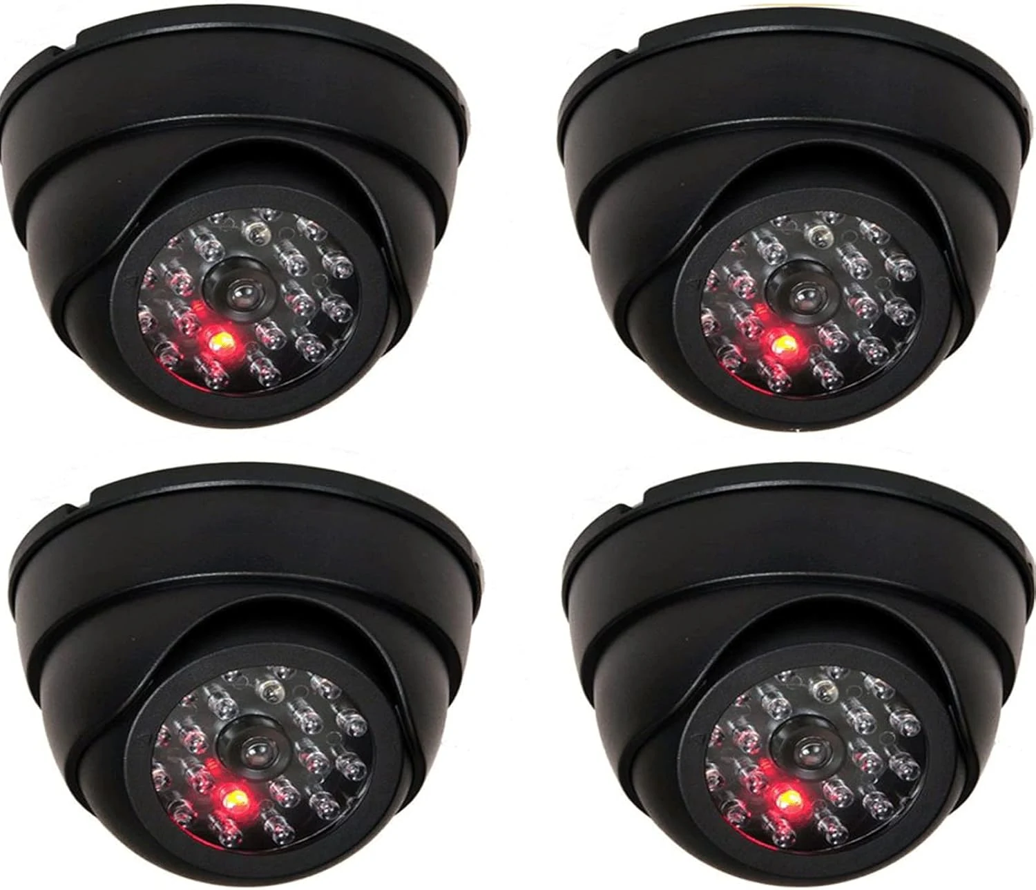 VideoSecu 4 Pack Dome Dummy Fake Infrared IR CCTV Surveillance Cameras (C4B)