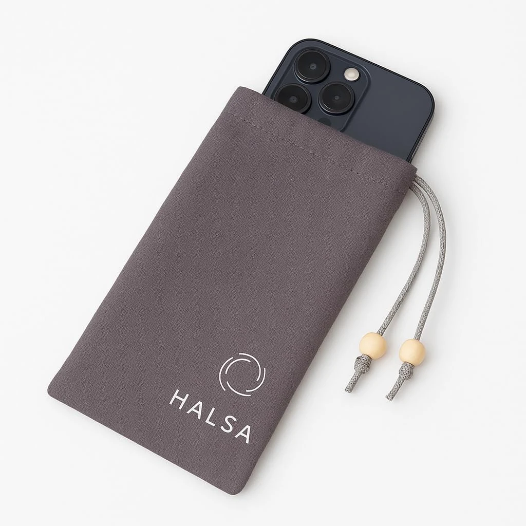 Halsa EMF Shield Sleeve for Cell Phone (Grey, 4x8 Inch)