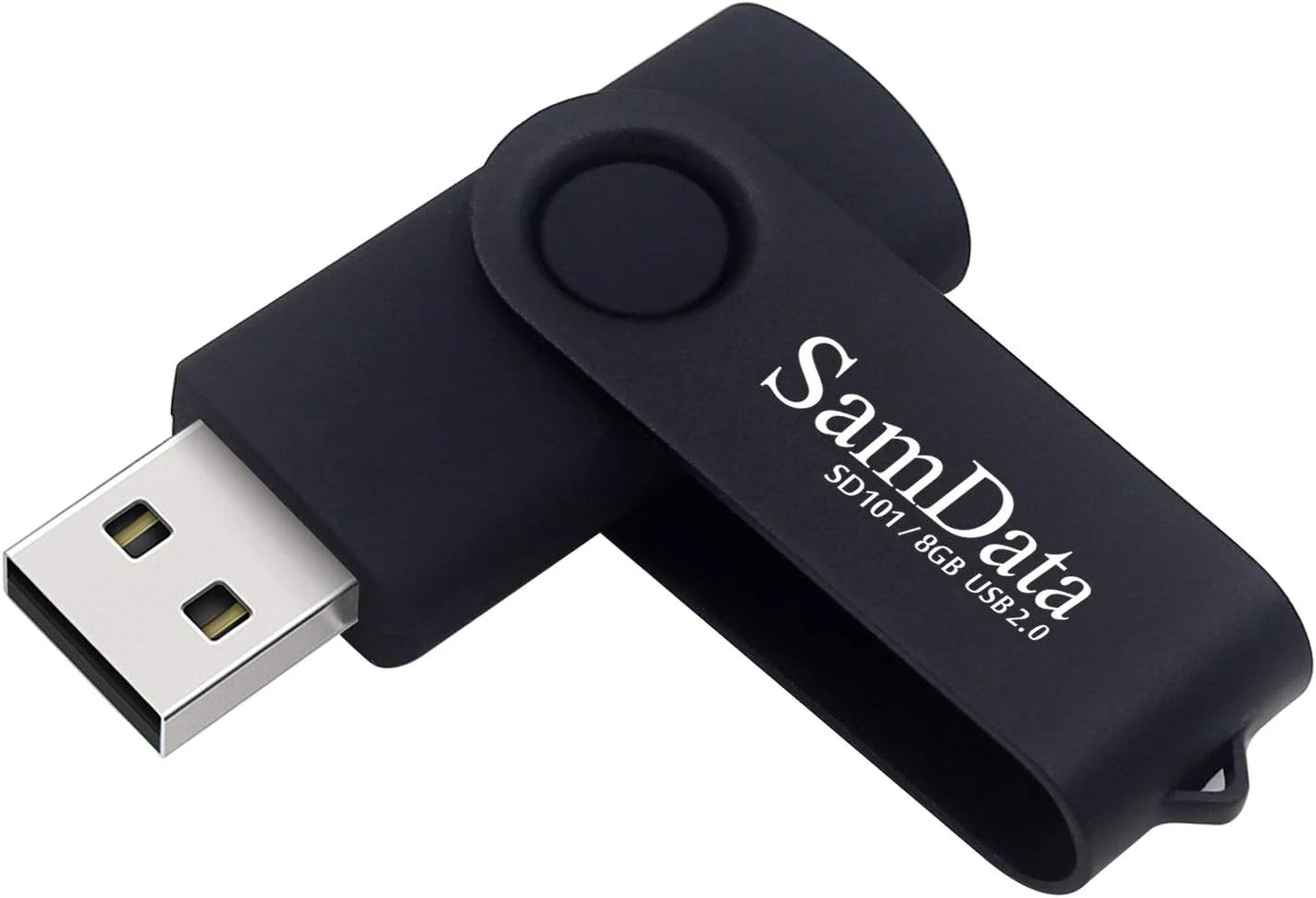 SamData USB Flash Drive 8GB 1 Pack USB 2.0 Thumb Drive Swivel Memory Stick (Black)