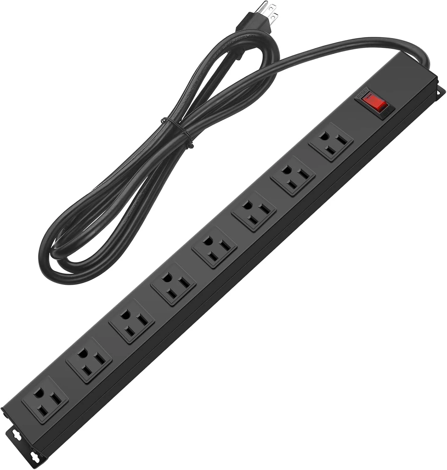 HHSOET Metal 8 Outlet Mountable Power Strip, Wall Mount Outlet Heavy Duty