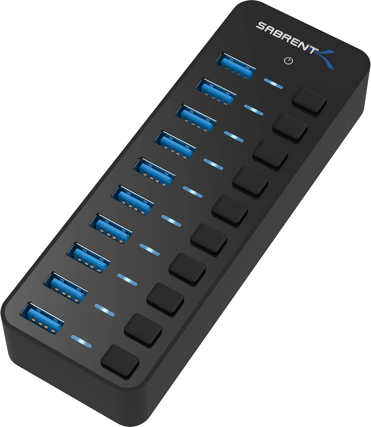 SABRENT 10-Port 60W USB 3.0 Hub with Individual Power Switches