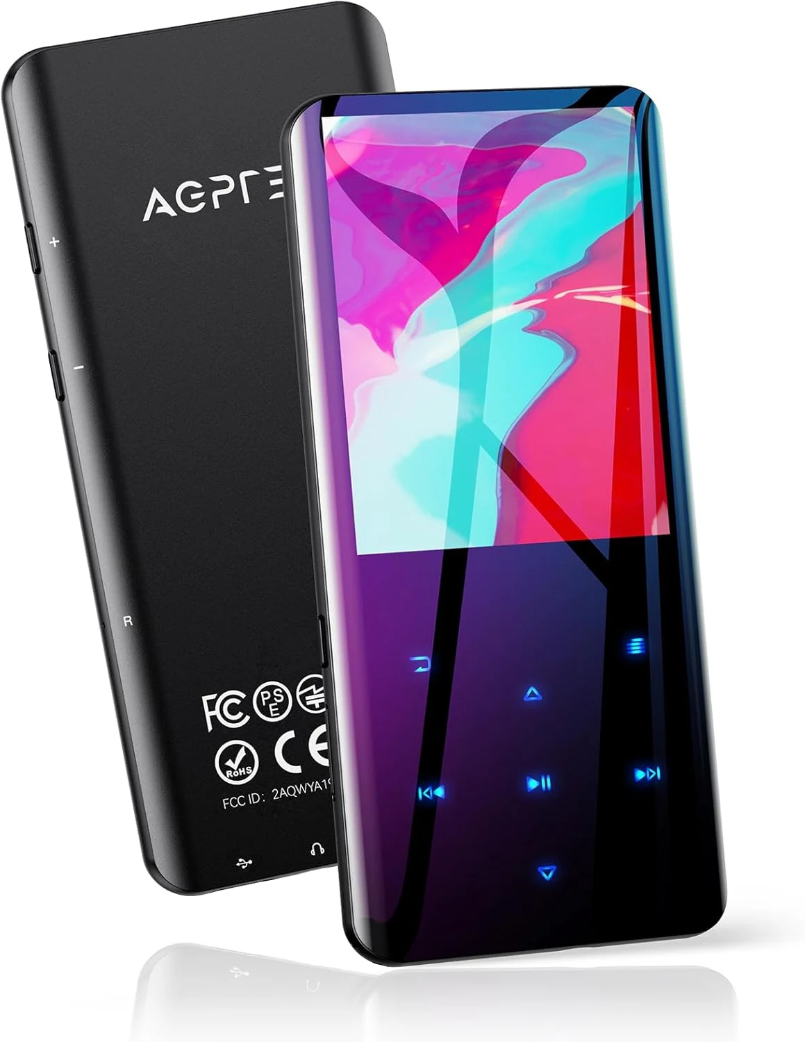 AGPTEK 64GB MP3 Player with Bluetooth 5.3, A19PL 2.4" Curved Screen