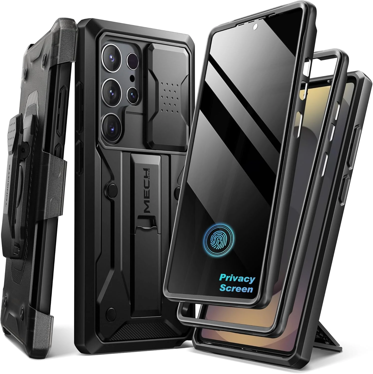 TONGATE for Samsung Galaxy S24 Ultra Case (Privacy, Sliding Camera Cover, Stand, Belt Clip)