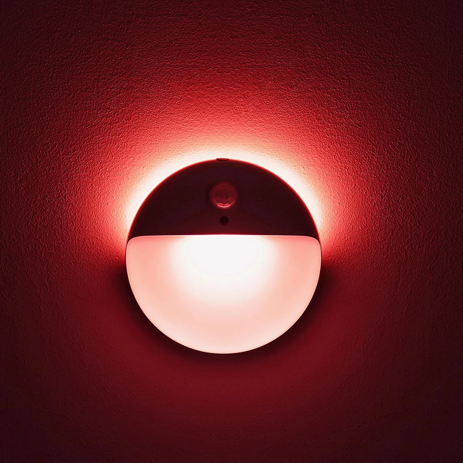 YUNLEX 2 Pack Red Night Light, Battery Operated Night Light, 2.6" Small Sticky Lights, Dimmable Motion Sensor Light, 3 Light Modes