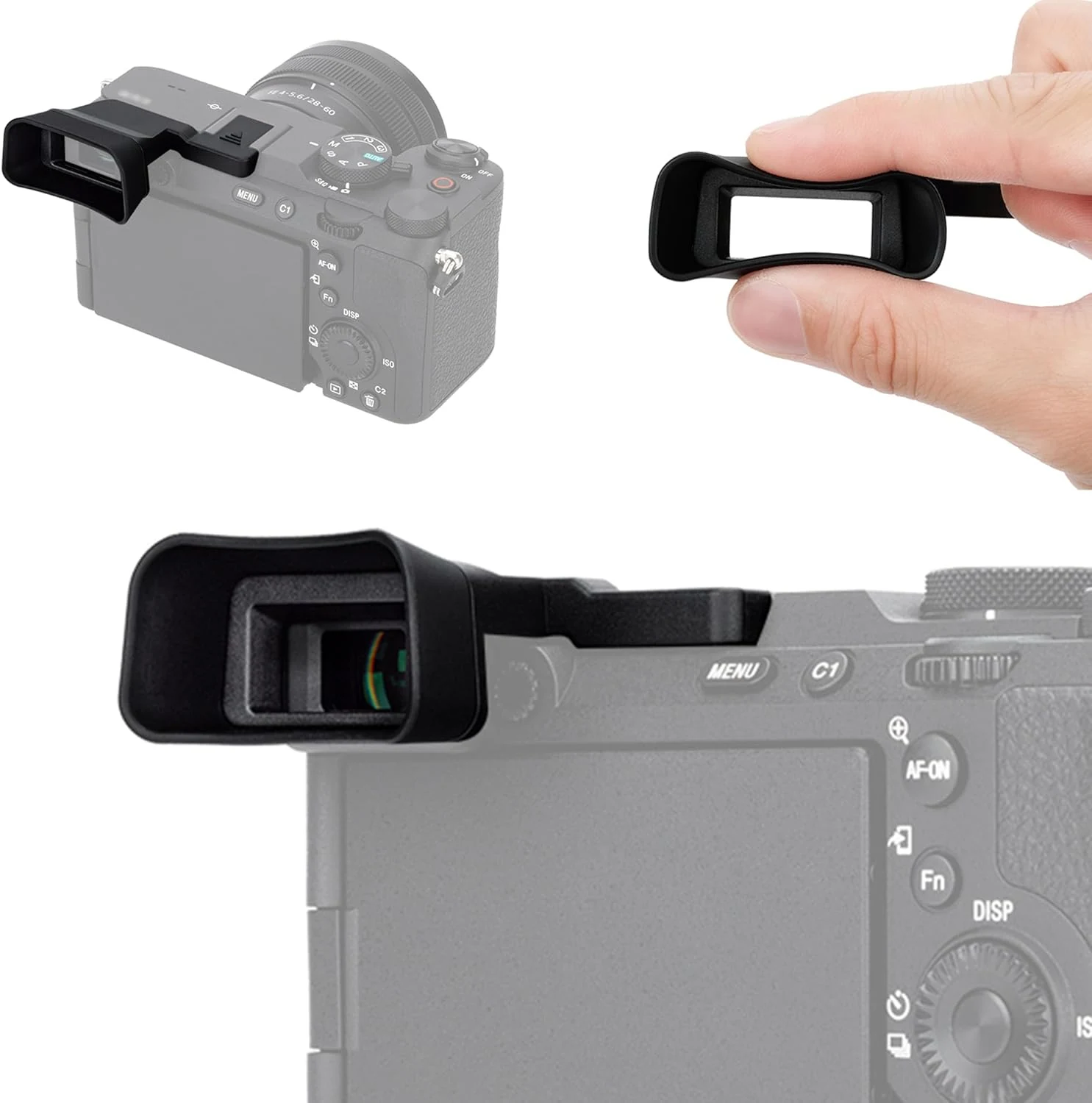 A7CII A7CR Eyecup Eyepiece, Soft Silicon Extended Camera Eye Cup