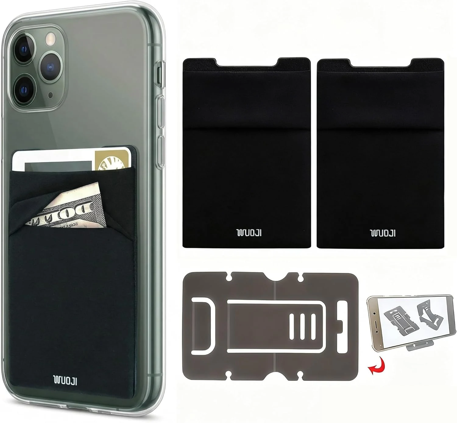 WUOJI RFID Blocking Phone Card Wallet (2-Pack)