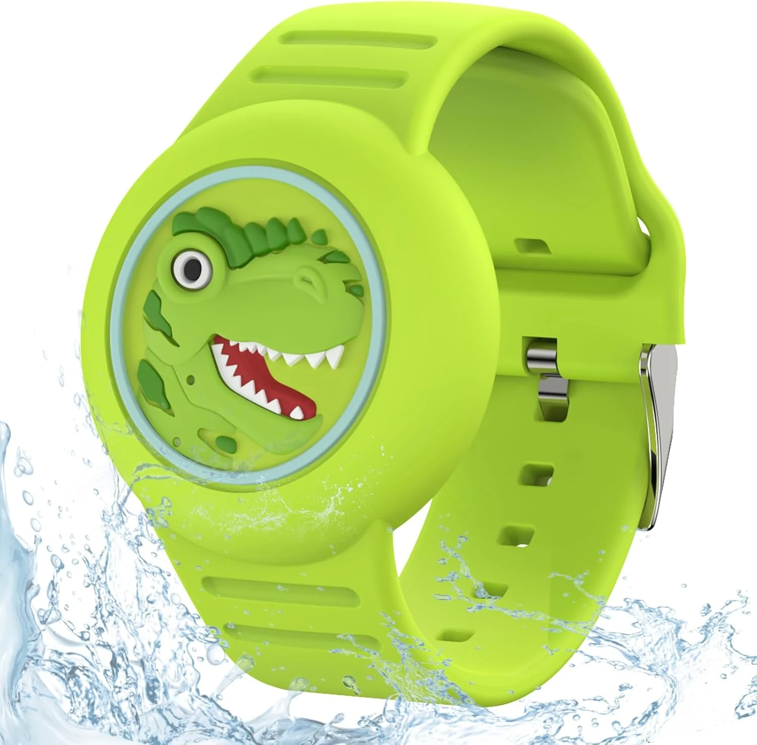 HLHGR kids AirTag wristband bracelet (green) for hidden tracking