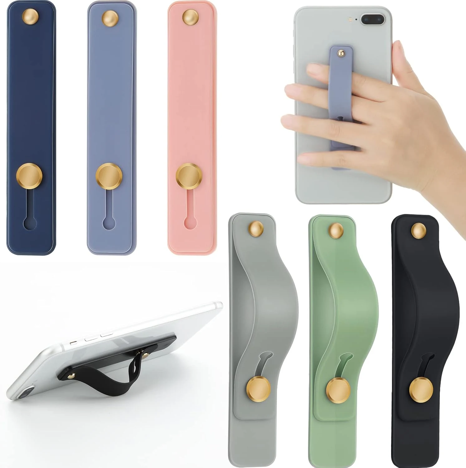 Weewooday 6 Pieces Phone Grip Holder Cell Phone Grip Strap