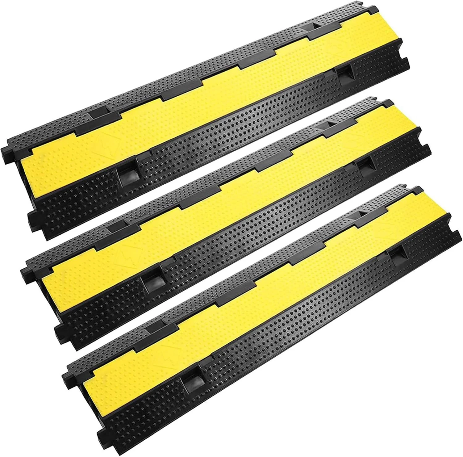 Reliancer 3 Pack Dual Channel Rubber Cable Protector Ramp 2
