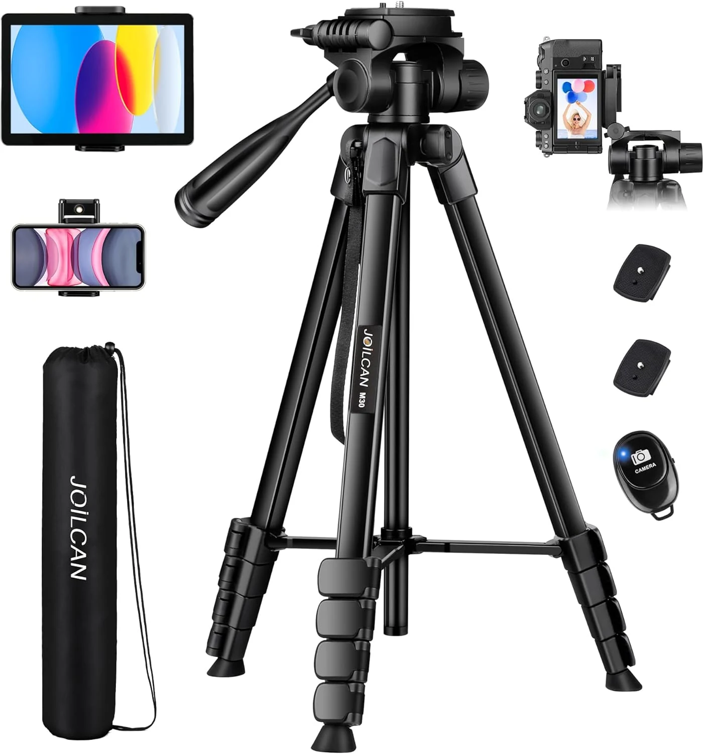 JOILCAN Camera Tripod, 68" Tablet Tripod Stand for Phone Cameras