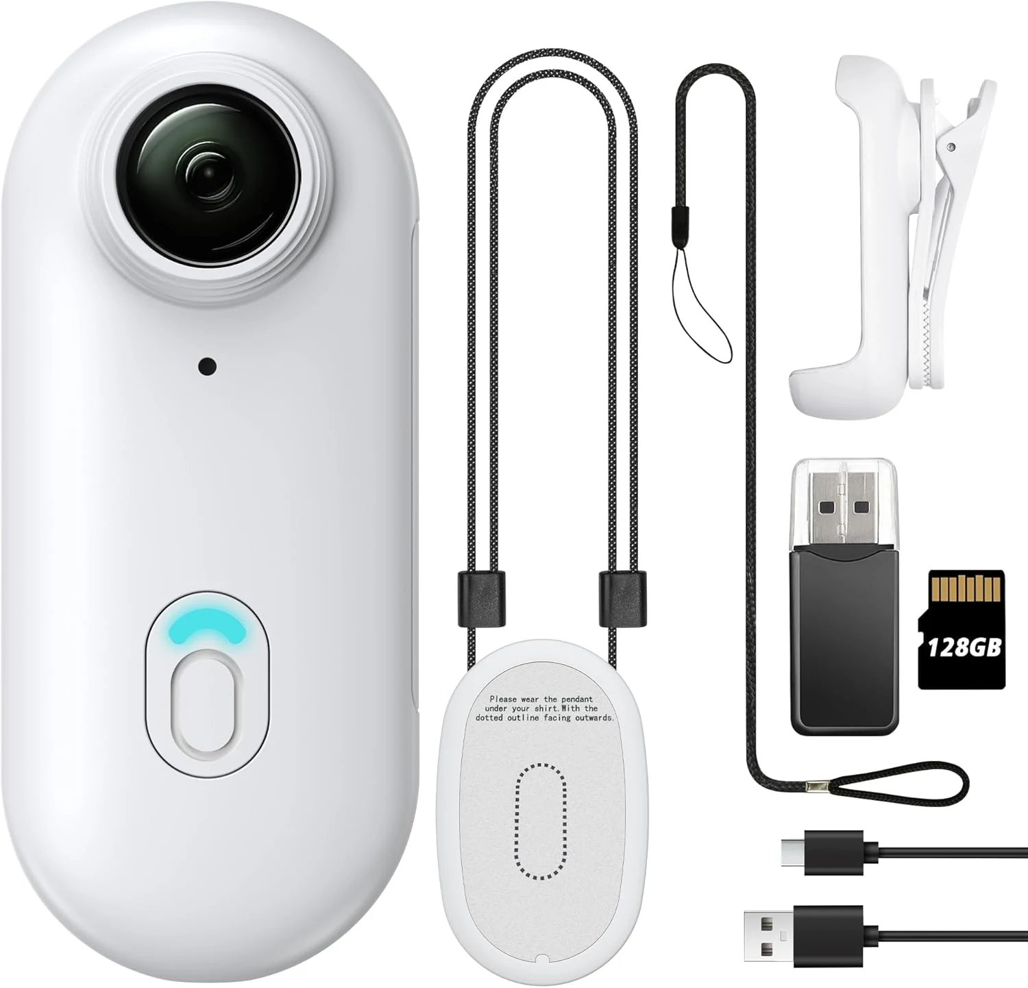 Meoilkolnm Mini Body Camera, Wearable Action Body Cam, Thumb Size Hands Free Recording Body Worn Camera