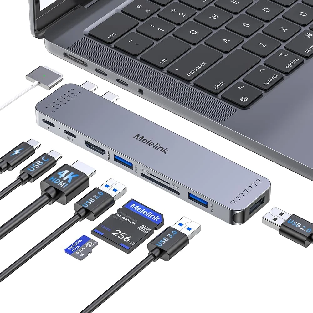 Melelink USB C Hub Adapter for MacBook Pro/Air M5 M4 M3 M2 M1