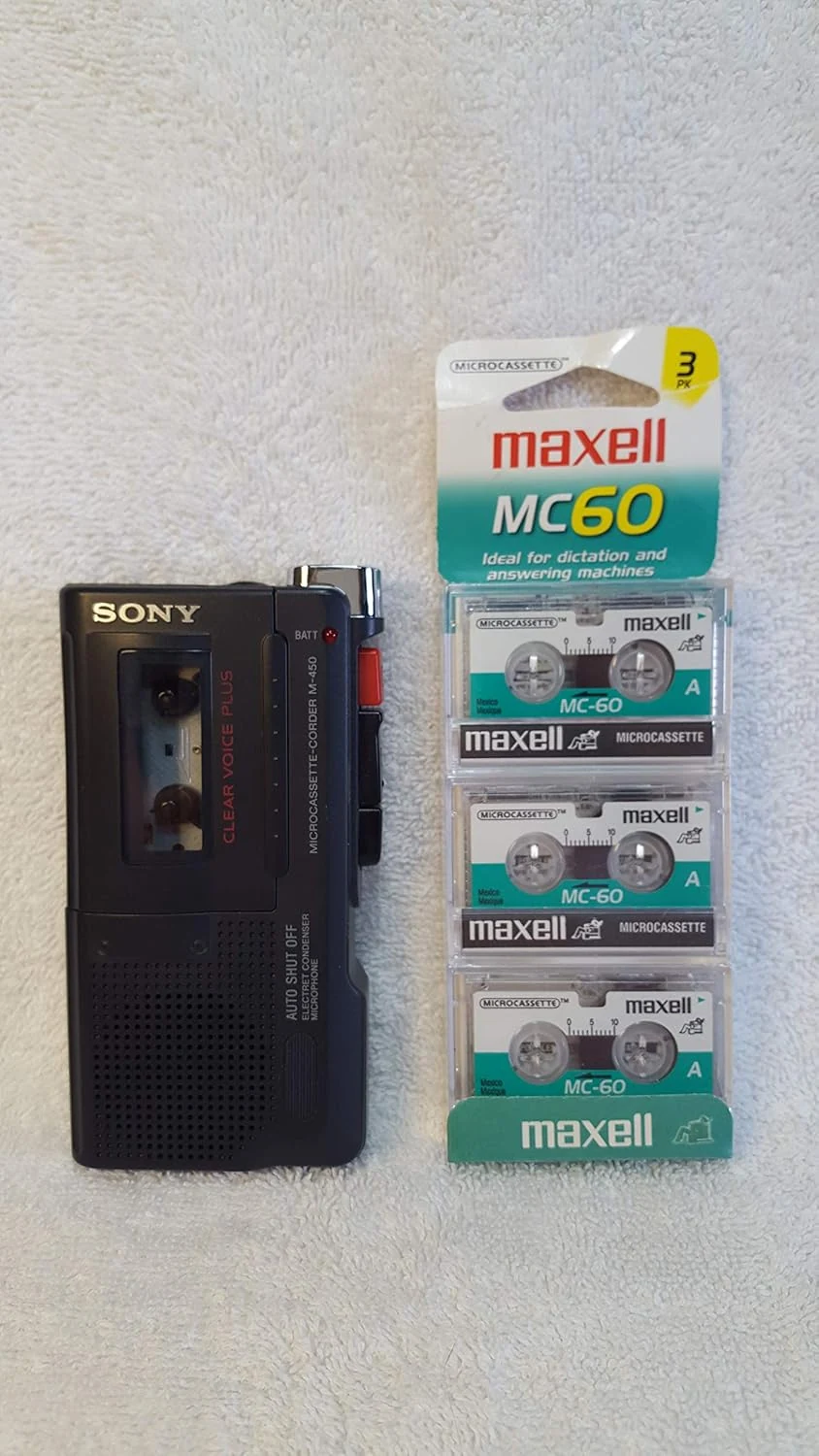 Sony M-450 Microcassette Recorder with 30 Hours of Battery Life