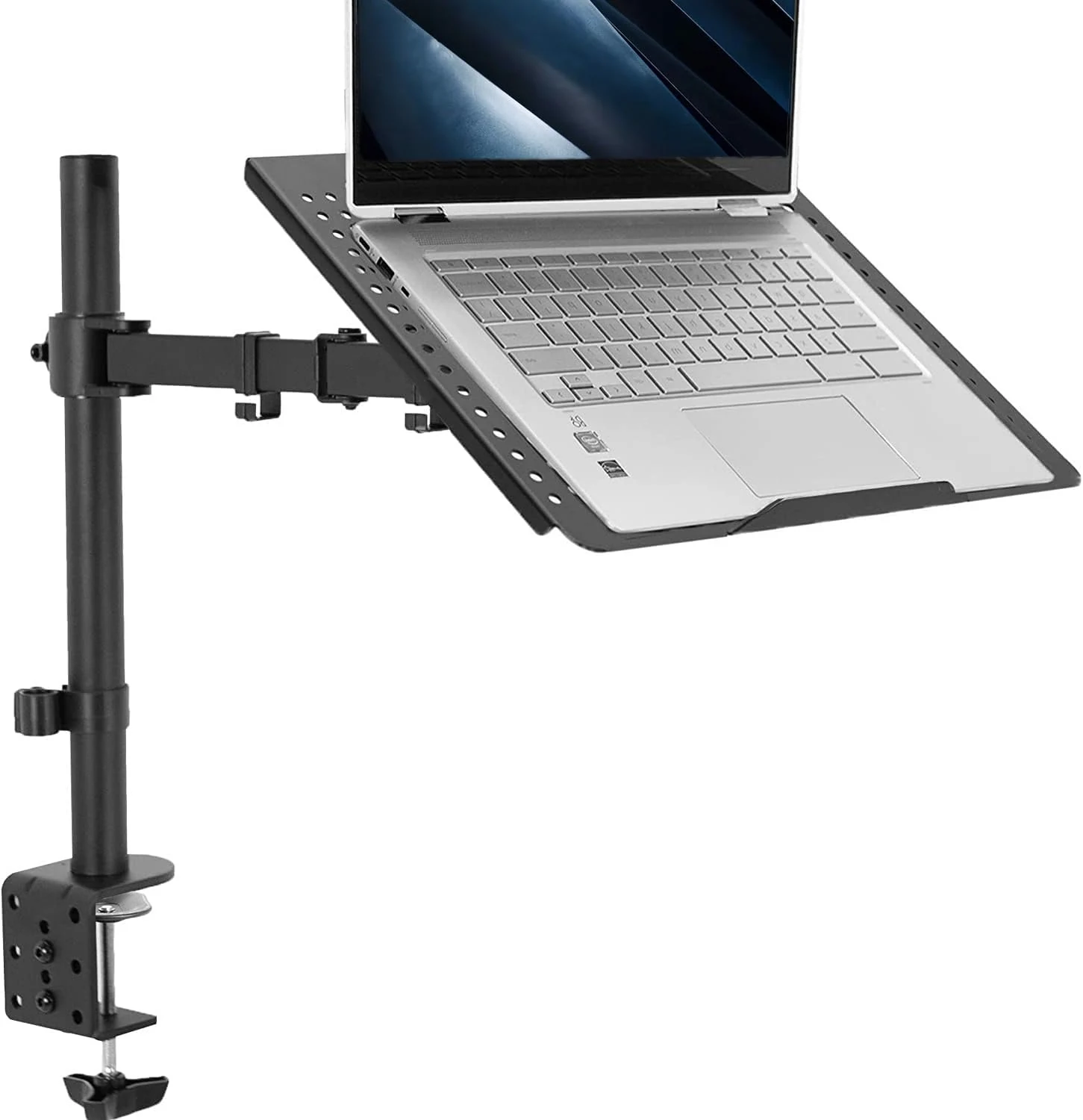 VIVO Single Laptop Notebook Desk Mount Stand, Fully Adjustable Extension with C-clamp (STAND-V001L)