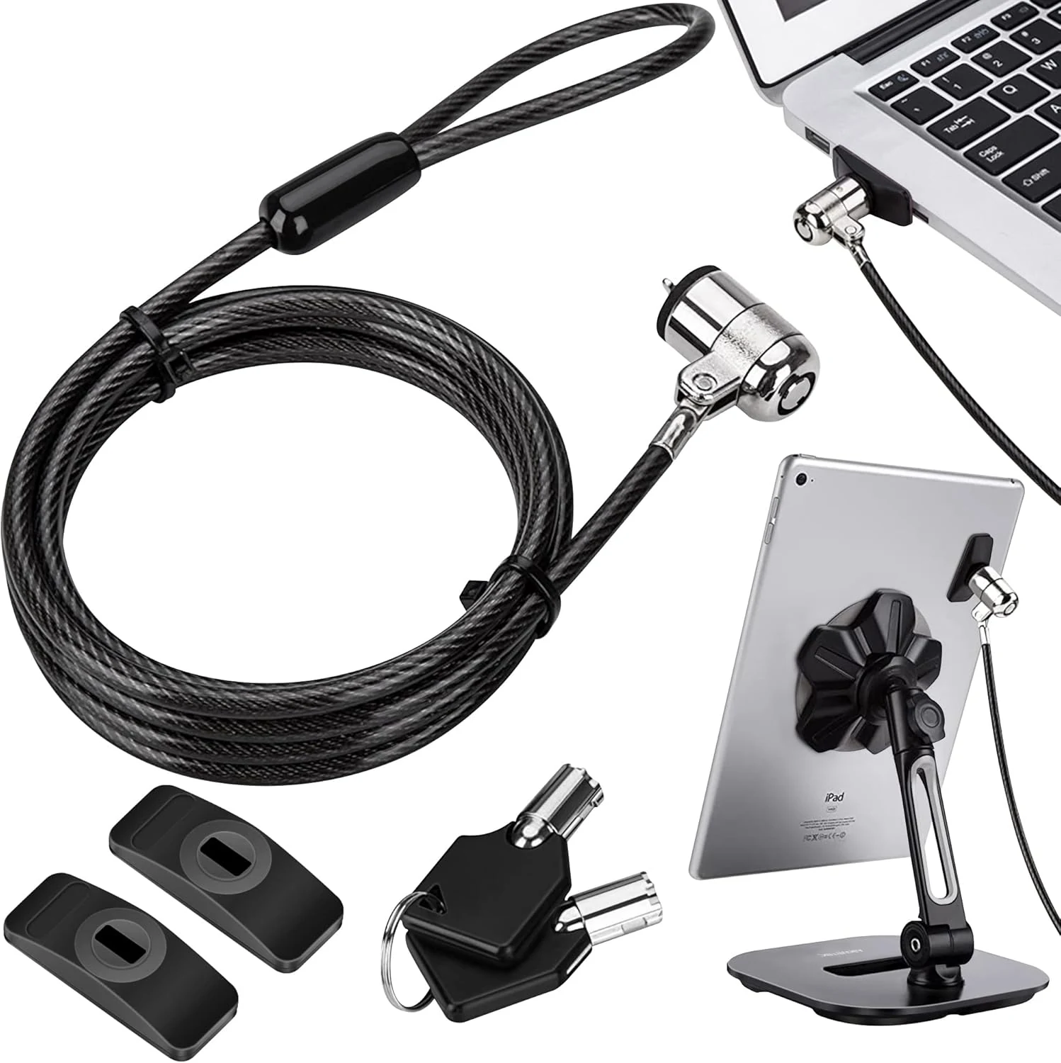 AboveTEK Laptop Lock, Tablet Lock Security Cable, 2 Keys Sturdy