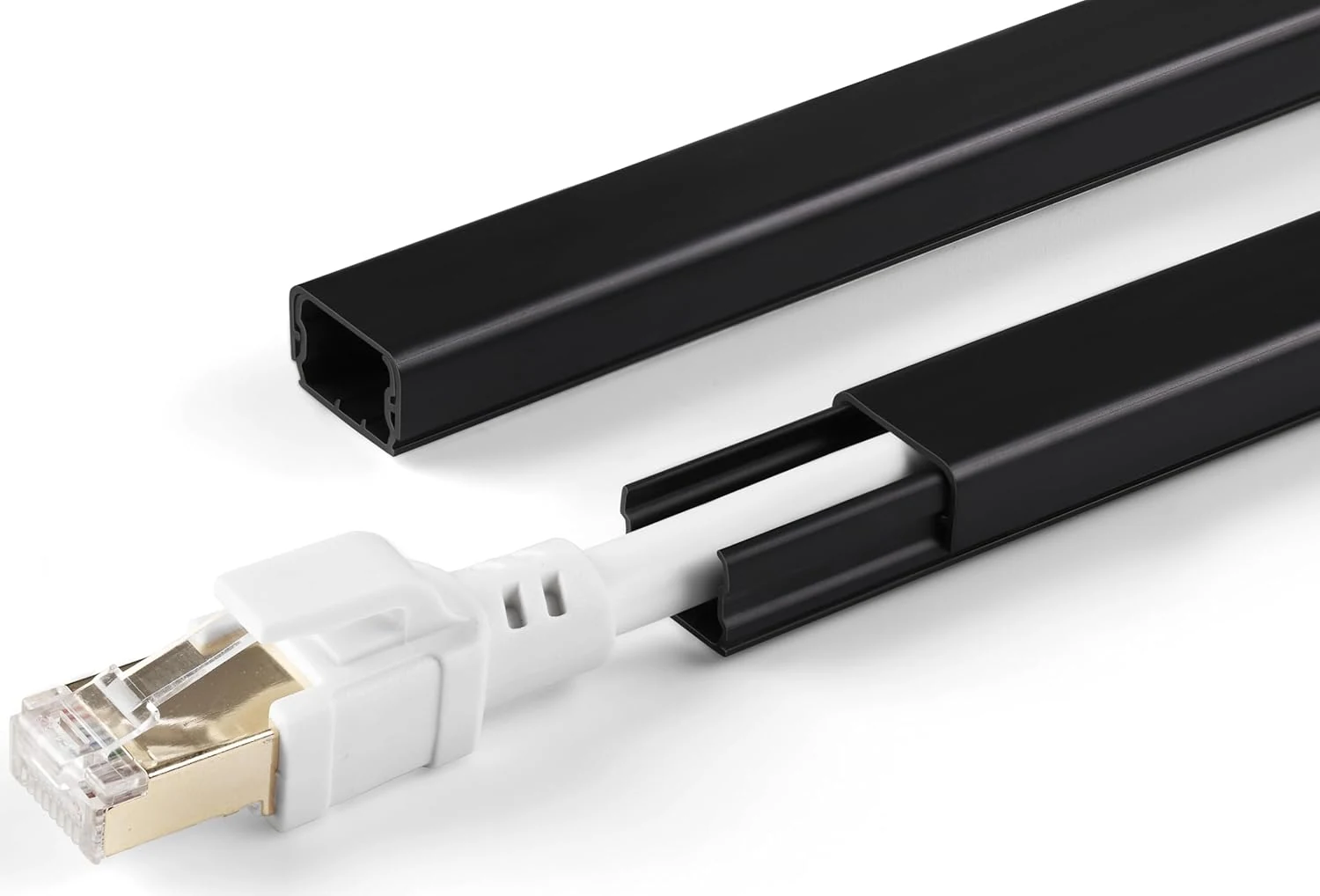 ZhiYo Cord Hider for One Wire, 102in Cable Hider Concealer, Paintable Wall Wire Covers (Black)