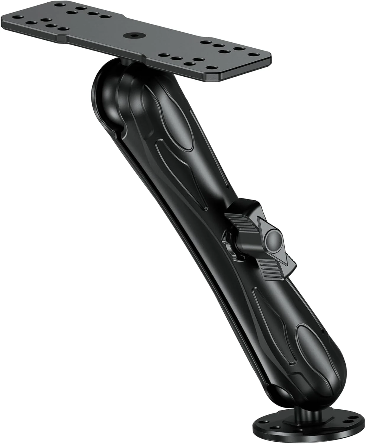 VAZESWIN Aluminum Alloy Fish Finder Mount with C Size 1.5" Ball Rectangular Plate & Round Base, 9.1" Long Arm