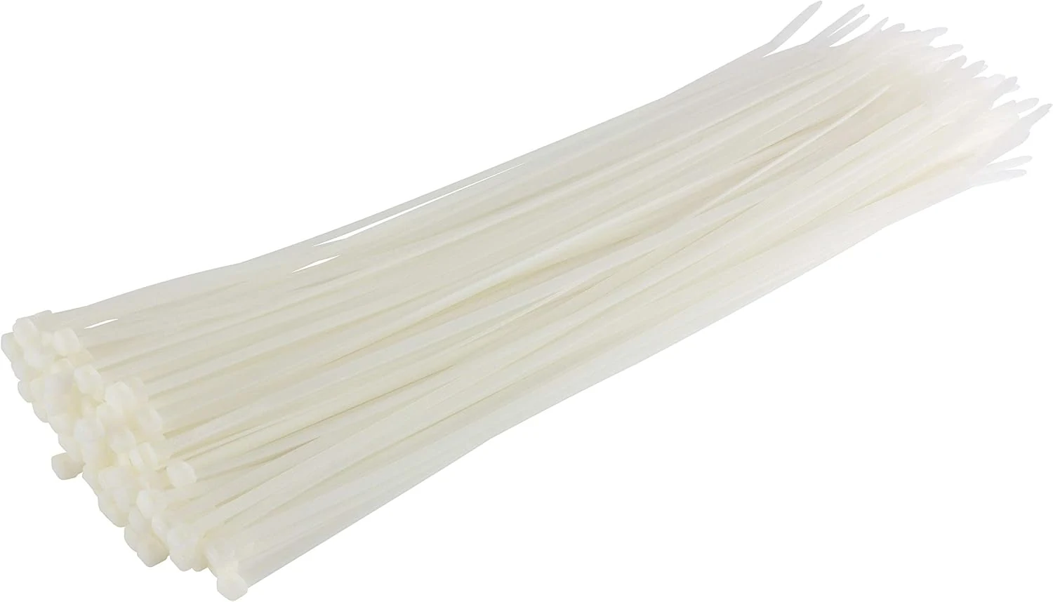 GTSE 14 Inch White/Clear Zip Ties, 100 Pack, 50lb Strength, UV Resistant Long Nylon Cable Ties, Self-Locking 14" Tie Wraps