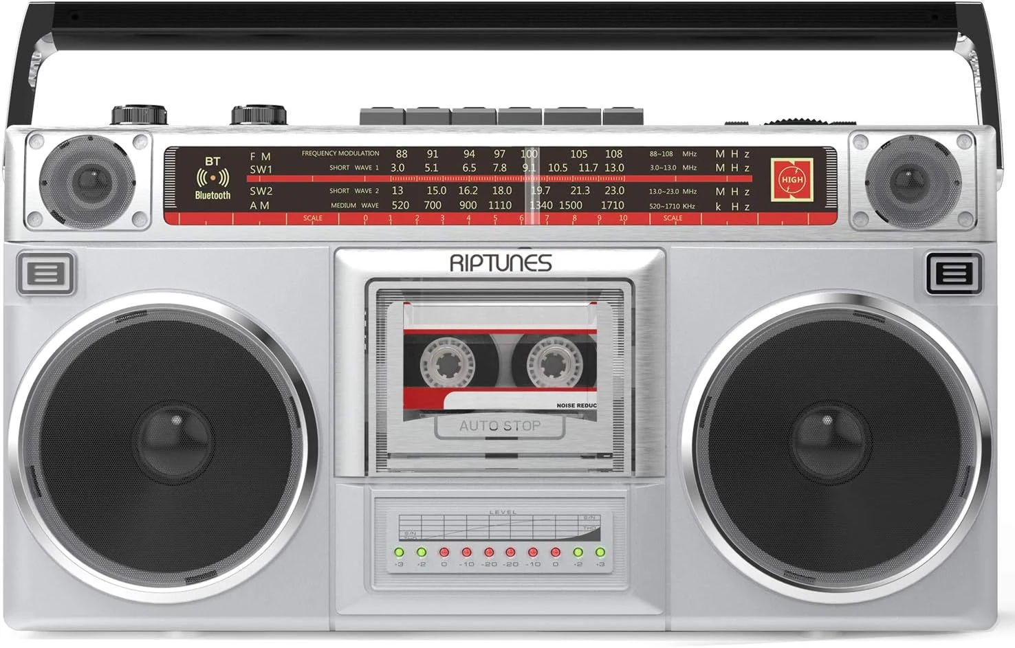 RIPTUNES Boombox Radio Cassette Player Recorder, AM/FM -SW1/SW2 Radio, Wireless review